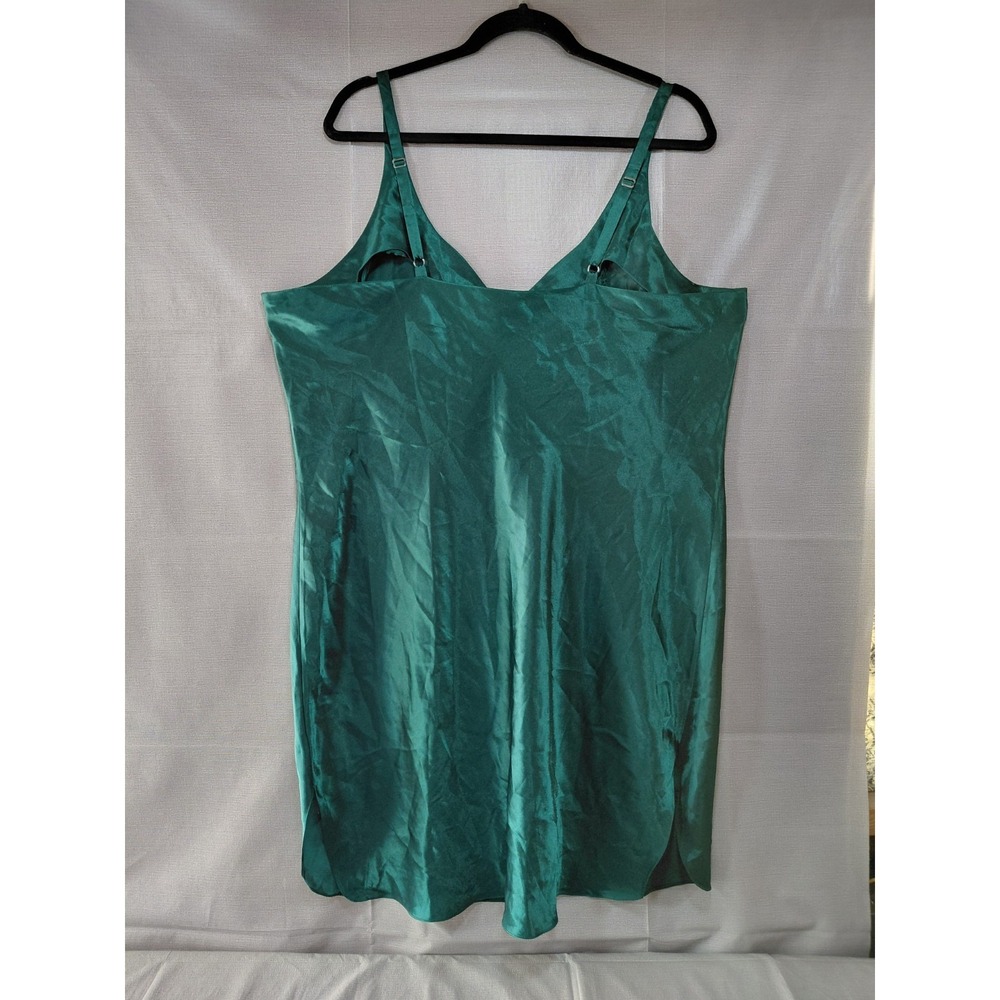 Vtg Y2K Erika Taylor Women's Intimates Slip Dress Nightgown Sz 1X Floral Emerald - Picture 2 of 11